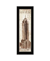 Trendy Decor 4U New York Panel by Cloverfield Co, Ready to hang Framed Print, Black Frame, 8" x 23"