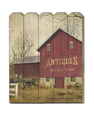 Trendy Decor 4U Antique Barn by Billy Jacobs, Printed Wall Art on a Wood Picket Fence, 16" x 20"