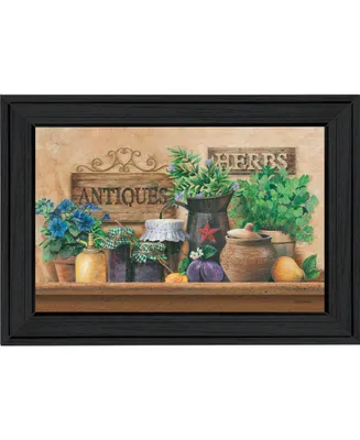 Trendy Decor 4U Antiques and Herbs By Ed Wargo, Printed Wall Art, Ready to hang, Black Frame, 15" x 11"