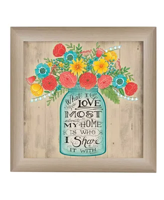 Trendy Decor 4U What I Love Most By Deb Strain, Printed Wall Art, Ready to hang, Beige Frame, 14" x 14"