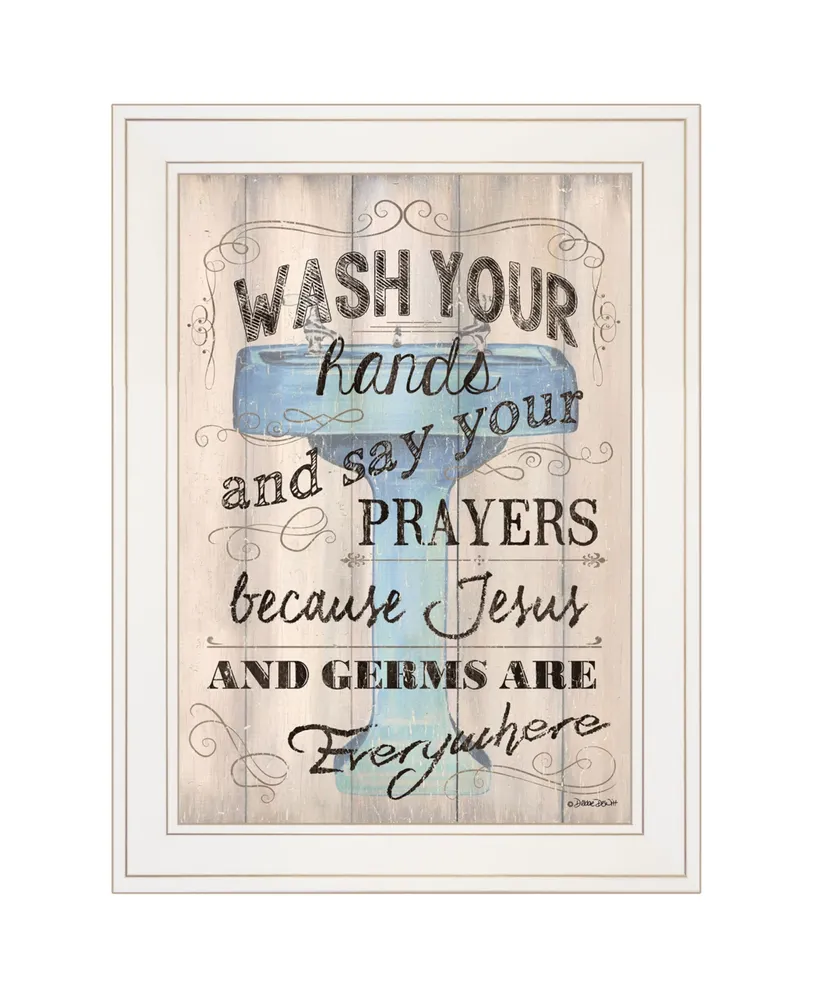 Trendy Decor 4U Bathroom Humor by Debbie DeWitt, Ready to hang Framed print, Frame