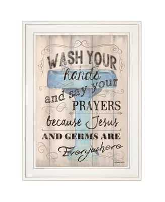 Trendy Decor 4U Bathroom Humor by Debbie DeWitt, Ready to hang Framed print, Frame