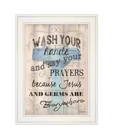 Trendy Decor 4U Bathroom Humor by Debbie DeWitt, Ready to hang Framed print, Frame