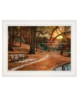 Trendy Decor 4U I Will Give You Rest by Robin-Lee Vieira, Ready to hang Framed print, Frame