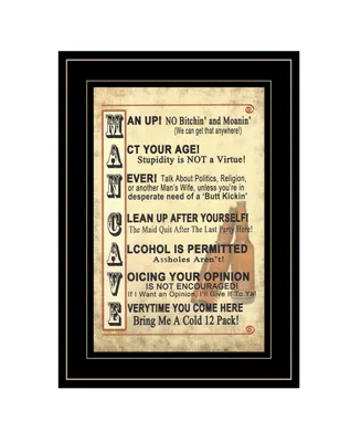Trendy Decor 4U Man Up by Millwork Engineering, Ready to hang Framed Print, Black Frame