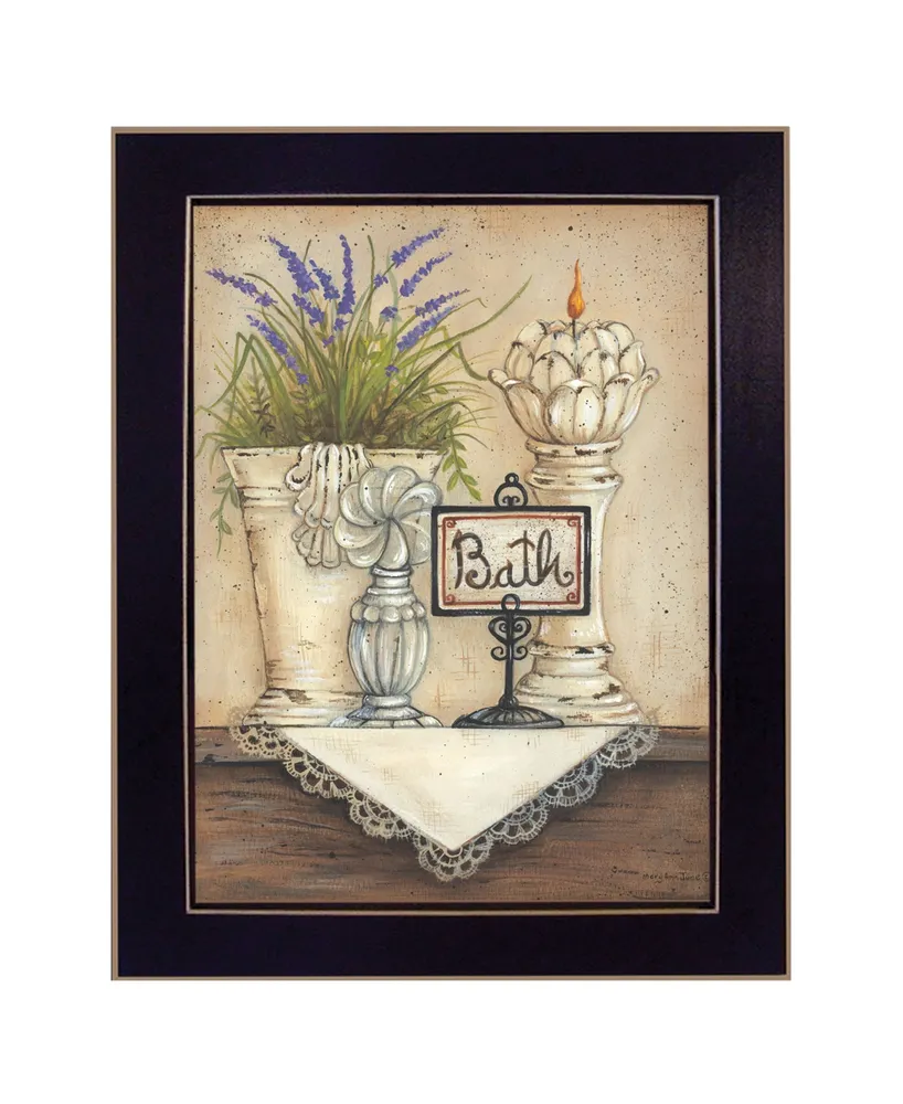 Trendy Decor 4U Bath By Mary June, Printed Wall Art, Ready to hang, Black Frame, 10" x 12"