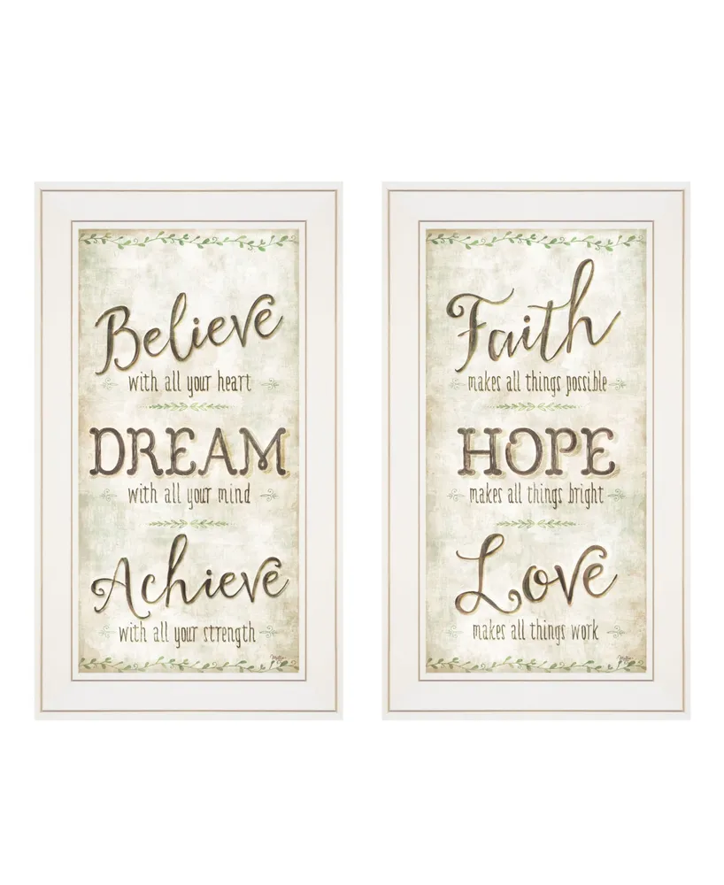 Trendy Decor 4U Faith / Believe 2-Piece Vignette by Mollie B, Frame