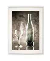 Trendy Decor 4U Moody Gray Wine Glass Still Life by Bluebird Barn, Ready to hang Framed Print, White Frame, 15" x 19"