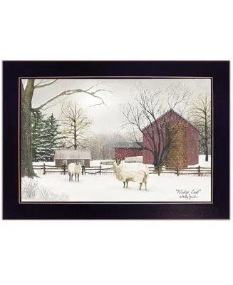 Trendy Decor 4U Winter Coat sheep by Billy Jacobs, Ready to hang Framed Print, Black Frame, 20" x 14"