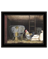 Trendy Decor 4U Chicken Feed by Billy Jacobs, Ready to hang Framed Print, Black Frame, 19" x 15"