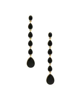 Ettika 18K Gold Plated Zinc Teardrop Linear Earrings