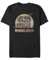 Star Wars Men's Mandalorian Sunrise Boba Fett Group T-shirt