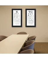 Trendy Decor 4U Eye Charts 2-Piece Vignette by Marla Rae, Black Frame, 15" x 27"