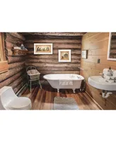 Trendy Decor 4U Natures / Bath 2-Piece Vignette by Mary Ann June, White Frame, 13" x 19"