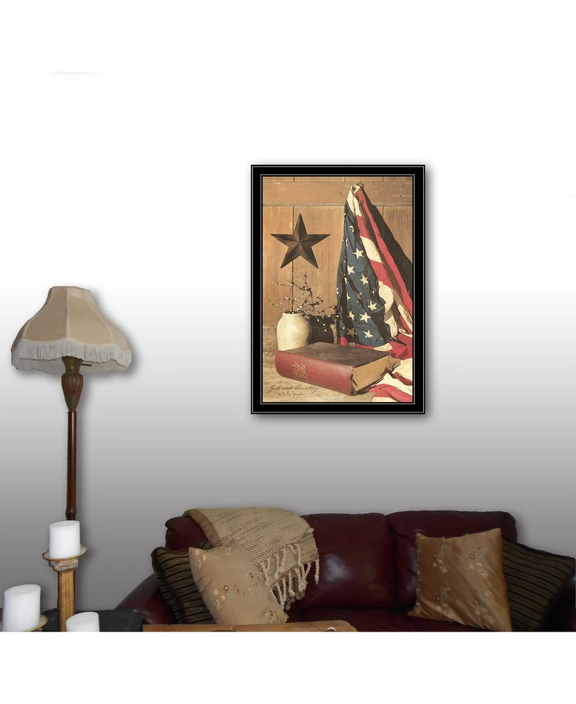 Trendy Decor 4U God and Country by Billy Jacobs, Ready to hang Framed Print, Black Frame, 23" x 33"