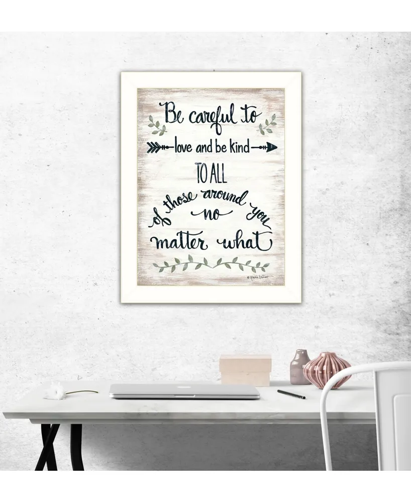 Trendy Decor 4U Be Careful by Annie LaPoint, Ready to hang Framed Print, White Frame, 18" x 14"