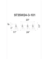 Cwi Lighting Eustis 3 Light Wall Sconce
