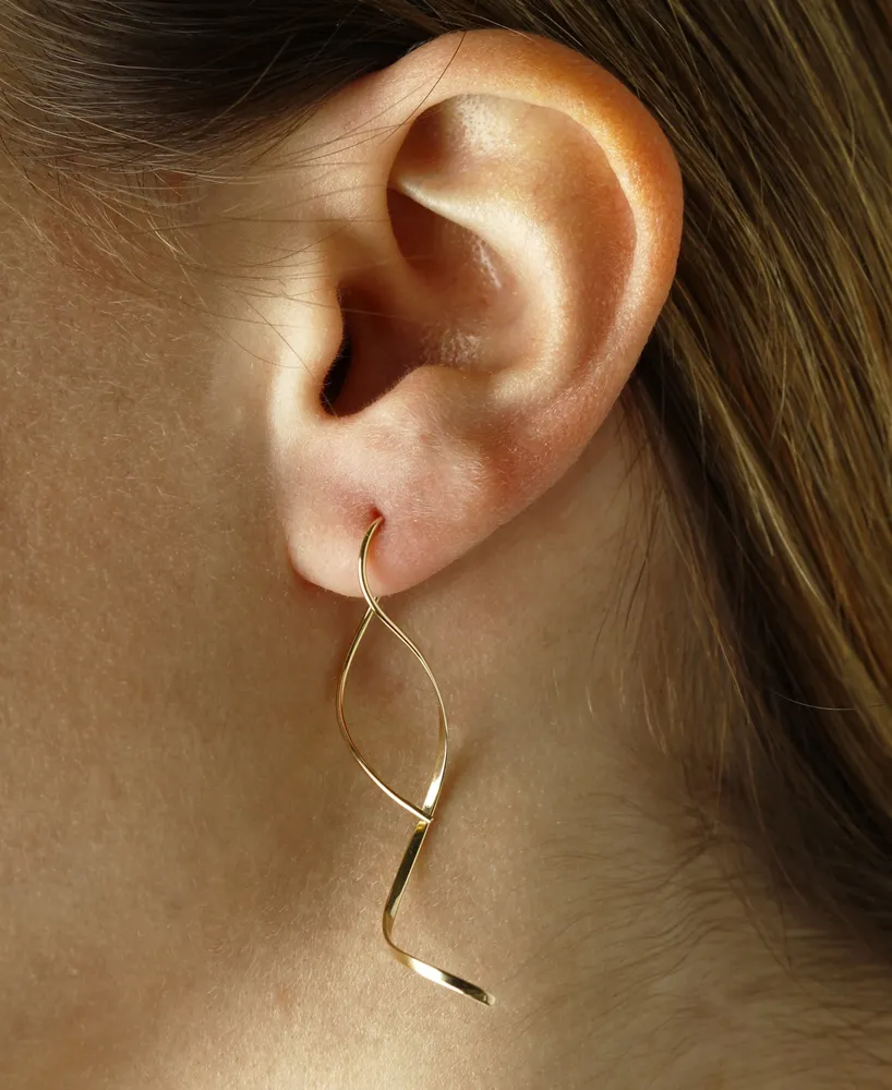 Freeform Swirl Threader Earrings Set in 14k Gold