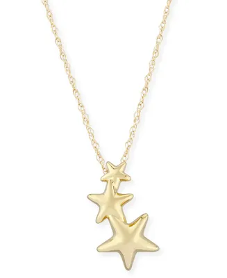 Triple Star Crawler Necklace Set in 14k Gold