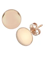 Flat Ball Stud Earrings Set in 14k Rose Gold (5mm)