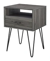 Walker Edison Modern Single Drawer Hairpin Leg Side Table