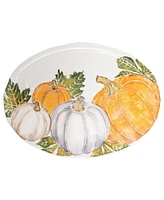 Vietri Pumpkins Large Oval Platter w/ Assorted Pumpkins