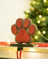 Glitzhome 6.30" H Wooden Paw Stocking Holder