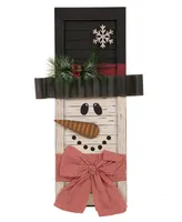 Glitzhome 21.85" H Wooden Snowman Shutter Wall Decor