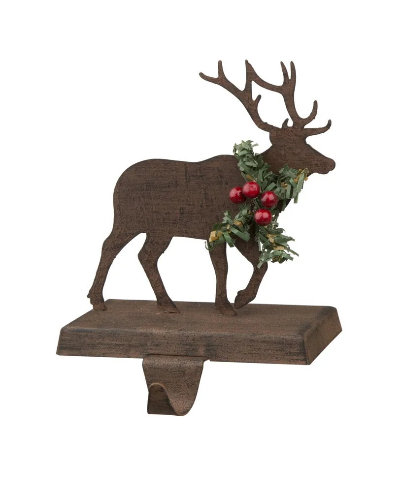 Glitzhome 6.50" H Wooden Reindeer Stocking Holder