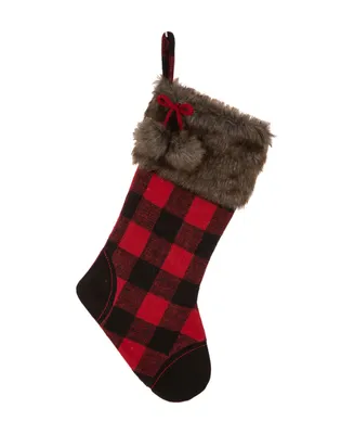 Glitzhome 21" L Buffalo Plaid Stocking