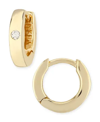Diamond Accent Small Hinged Hoop in 14K Yellow Gold