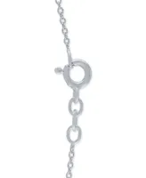 Diamond Accent Circle 18" Pendant Necklace in Sterling Silver