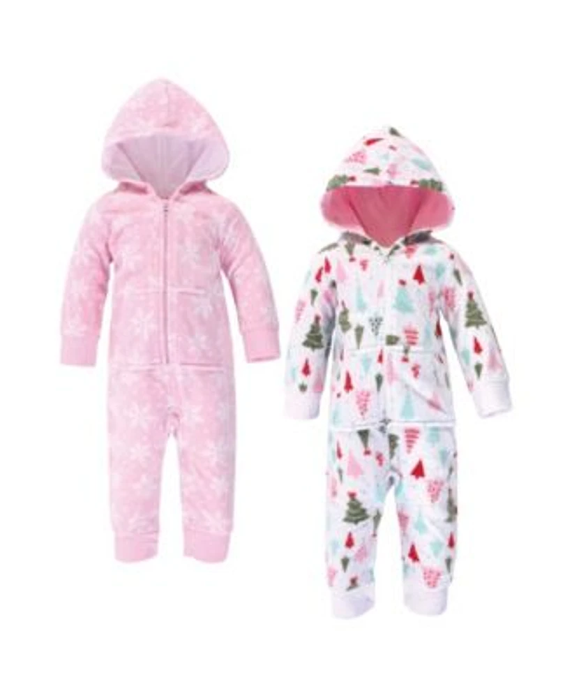 Hudson Baby Baby Girls Hudson Fleece Jumpsuits Coveralls Playsuits 2pk