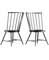 iNSPIRE Q Webber Round Dining Set with Iron Legs and High-Back Chairs