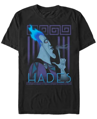 Disney Men's Hercules Hades Geometric Portrait, Short Sleeve T-Shirt