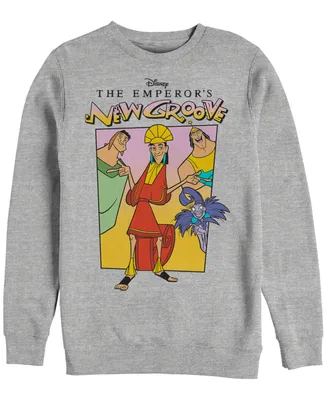 Disney Men's Emperor's New Groove Group Portrait, Crewneck Fleece