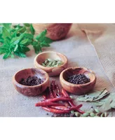 BeldiNest Wooden Spice Bowls, Set of 3 Mini Bowls