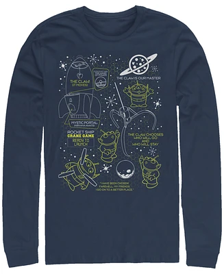 Disney Pixar Men's Toy Story Aliens Claw Master Map, Long Sleeve T-Shirt