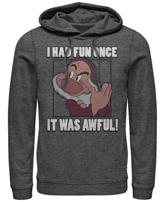Disney Men's Snow White and the Seven Dwarfs Grumpy Had Fun Once, Pullover Hoodie