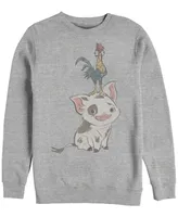 Disney Men's Moana Pua and Hei Hei, Crewneck Fleece