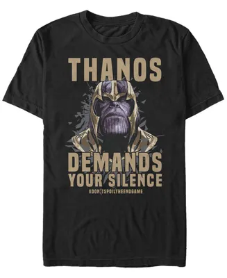 Marvel Men's Avengers Endgame Thanos Demands Silence, Short Sleeve T-shirt