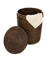 Artifacts Rattan Round Hamper with Lid and Cloth Liner