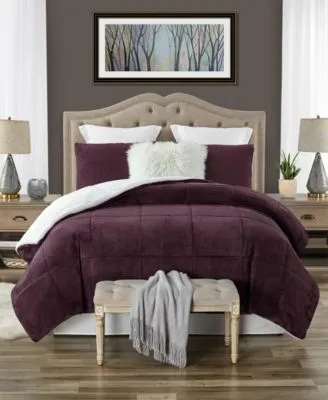 Exquisite Plush Faux Fur Sherpa Reversible Comforter Set