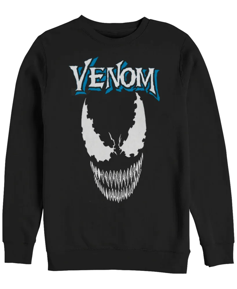 Marvel Men's Classic Venom Big Face Logo, Crewneck Fleece