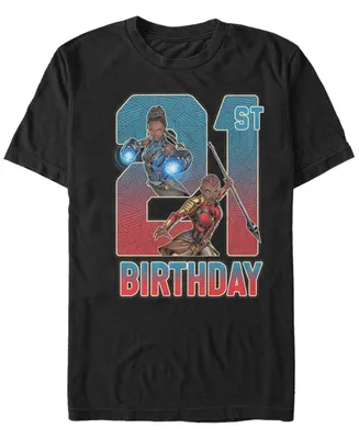 Fifth Sun Men's Marvel Black Panther Shuri and Okoye 21st Birthday Short Sleeve T-Shirt