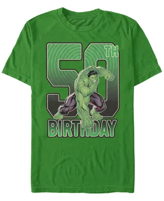 Fifth Sun Men's Marvel Hulk Smash 50th Birthday Short Sleeve T-Shirt