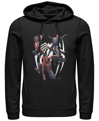 Marvel Men's Gamerverse Spider-Man Multiplied Chest Logo, Pullover Hoodie