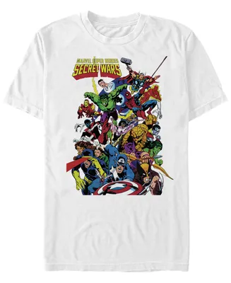Marvel Men's Classic Comics Super Heroes Secret Wars Cover, Short Sleeve T-Shirt