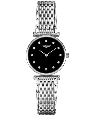 Longines Women's Swiss La Grande Classique De Longines Diamond Accent Stainless Steel Bracelet Watch 24mm L42094586