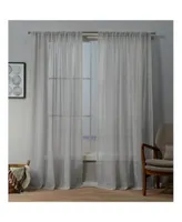 Exclusive Home Itaji Sheer Rod Pocket Top Curtain Panel Pair